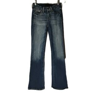 Buckle Black Junrios Small 23x32 (24x31) Boot Cut Dark‎ Denim Blue Jeans Stretch